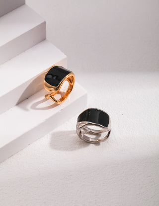 Pure silver drip glaze ring