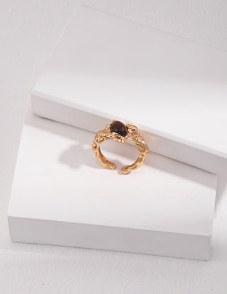Pure silver open ring (adjustable