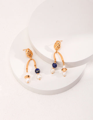 Pure silver pearl earrings