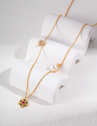 Sterling silver Christmas snowflake necklace