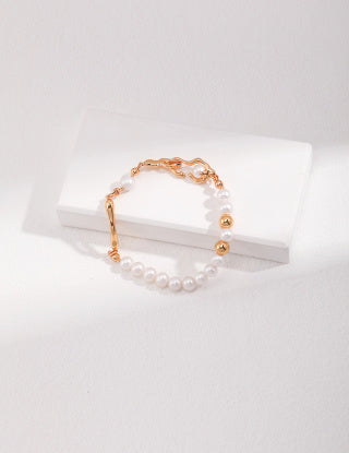 Pure silver pearl bracelet