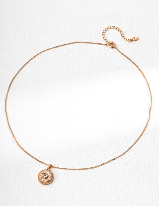 S925 Silver retro Zircon pendant necklace