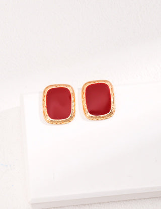 Sterling silver drop glaze earrings