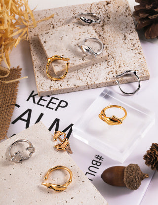 Pure silver open ring (adjustable