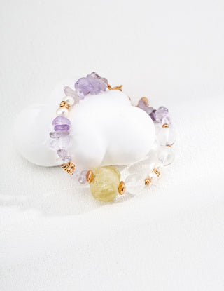 S925 Silver simple and colorful crystal stone bracelet