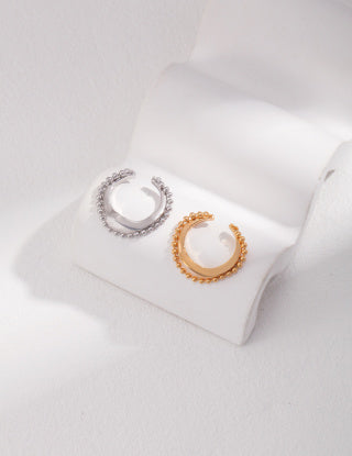 Pure silver open ring (adjustable
