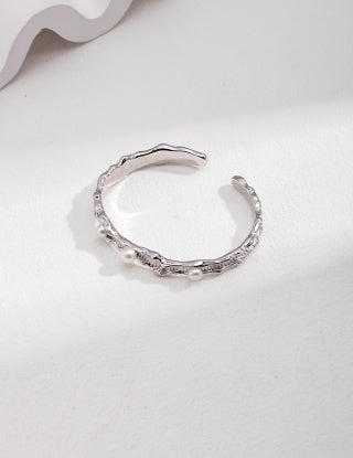 Natural Fluid Ocean Series Sterling Silver Bracelet (adjustable)