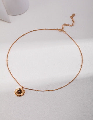 Pure silver tiger's eye necklace