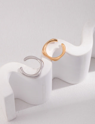 Pure silver open ring (adjustable