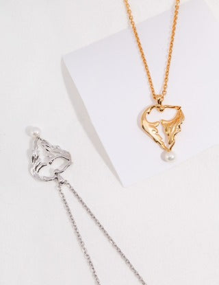 Pure silver pearl necklace