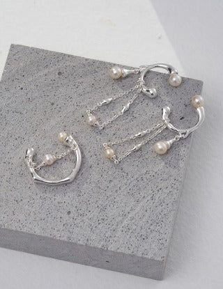 Pure silver beaded ring