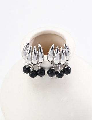 Pure silver agate earrings