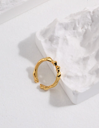 Pure silver open ring (adjustable