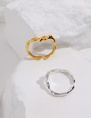 Pure silver open ring (adjustable