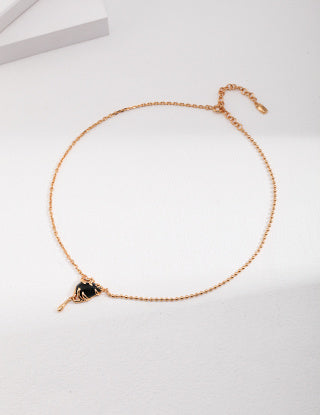 Pure silver agate necklace
