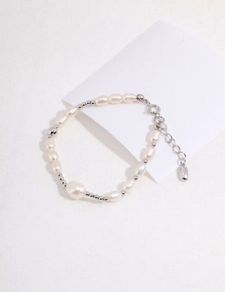 Pure silver pearl bracelet