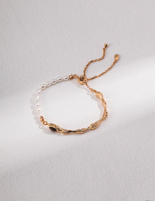 Pure silver tiger's eye bracelet (adjustable