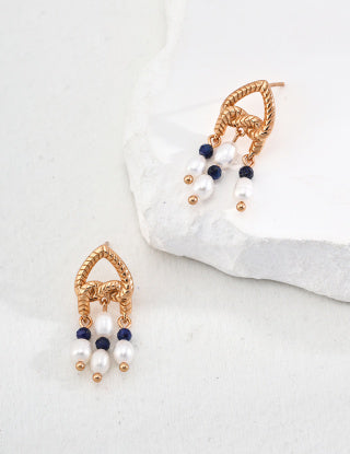 Pure silver pearl earrings