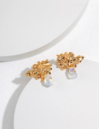 Irregular pleated design series earrings