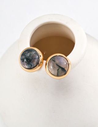Water plant agate sterling silver earrings