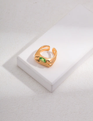 Pure silver open ring (adjustable