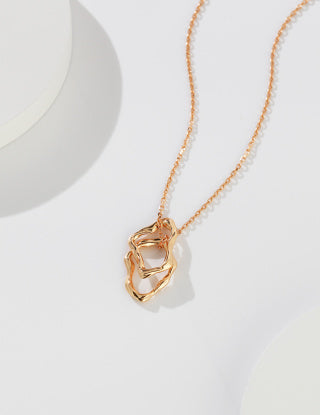 Pure silver geometric necklace
