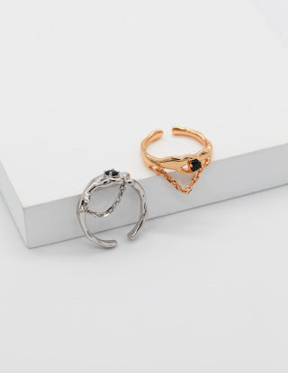 A pure silver synthetic spinel ring