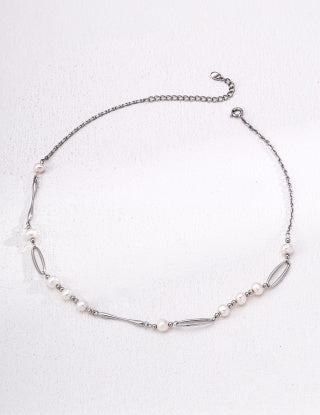 S925 silver Design sense natural Pearl necklace