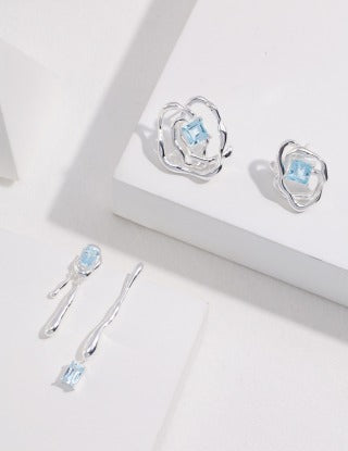 Liquid Series Sterling silver earrings