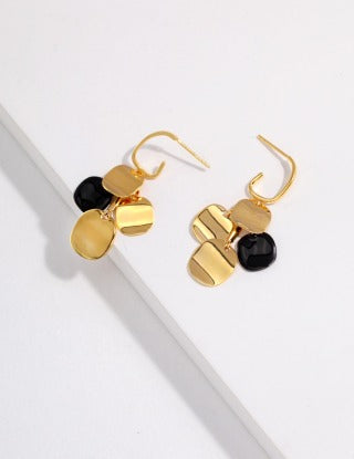 Pure silver elegant glazed earrings