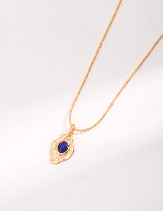 Pure silver lapis lazuli necklace