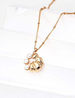S925 Silver retro pearl Pendant necklace and earring set