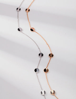 Sterling silver agate necklace (long style)