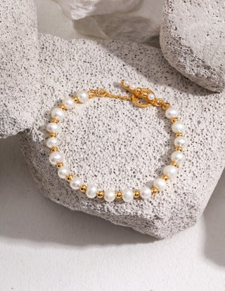 Pure silver pearl bracelet