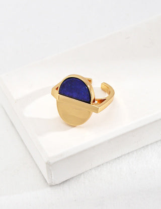 A pure silver lapis lazuli ring