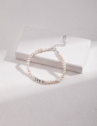 Pure silver pearl bracelet