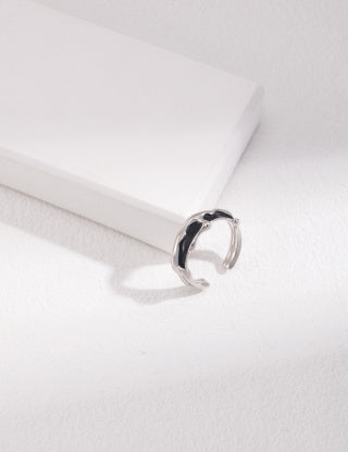 Sterling silver drip glaze couple rings