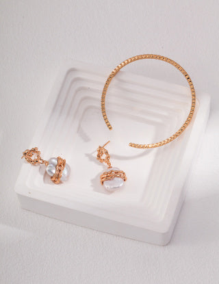 Pure silver pearl earrings