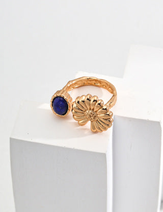 Pure silver vintage lapis lazuli ring