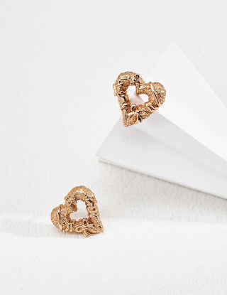 S925 silver design heart-shaped earrings