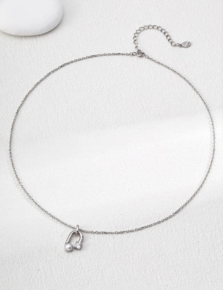 S925 silver simple natural Pearl necklace