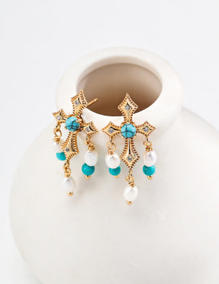 Pure silver pearl earrings