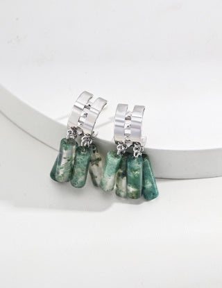 S925 Silver New Chinese-style agate earrings
