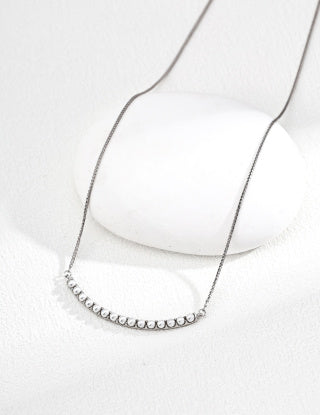 S925 silver simple imitation pearl necklace