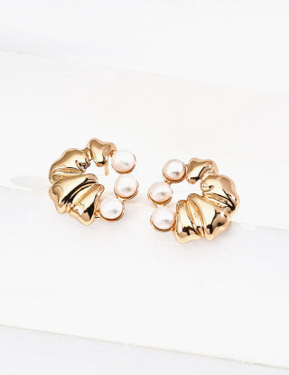 S925 silver vintage pearl earrings