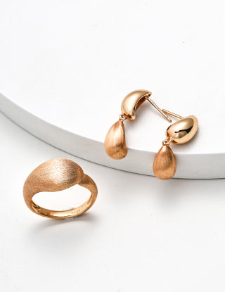 S925 silver retro design matte earrings