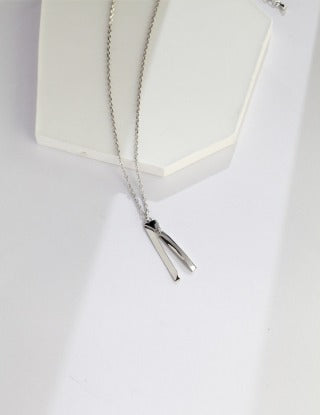 Geometric Sculpture Series Sterling silver necklace (adjustable length)