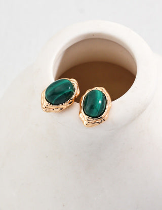Natural malachite earrings and stud earrings