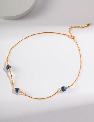 Pure silver runny agate necklace