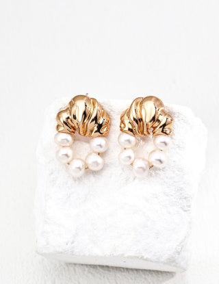 S925 silver vintage pearl earrings